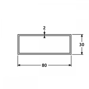 Tube 30x80 brillant