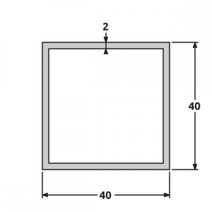 Tube 40x40 brillant