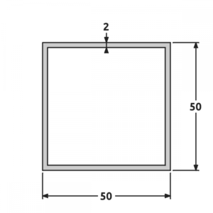 Tube 50x50 brillant