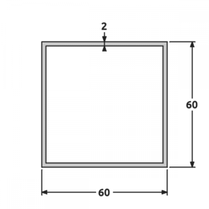 Tube 60x60 brillant