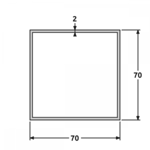 Tube 70x70 brillant