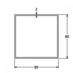 Tube 80x80 brut