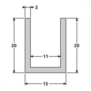 U 20x15x20 mat/satiné