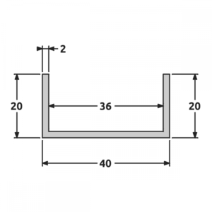 U 20x40x20 mat/satiné