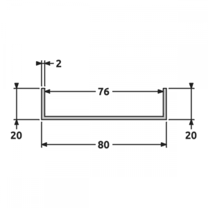 U 20x80x20 mat/satiné