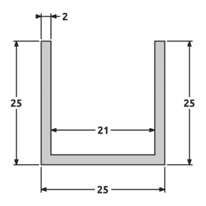 U 25x25x25 mat/satiné