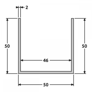 U 50x50x50 brut