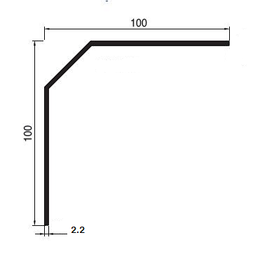 Cornière 75x25x75 fine structure