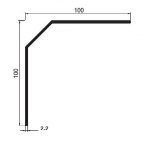 Cornière 75x25x75 mat/satiné