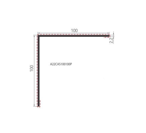 Cornière Aluminium 100x100 épaisseur 2,2