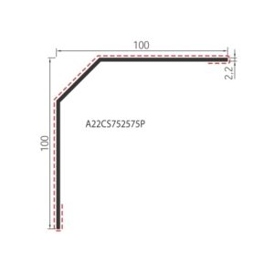 Cornière Aluminium à pan coupé 100x100 épaisseur 2,2