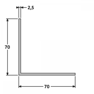 Cornière 70x70 fine structure