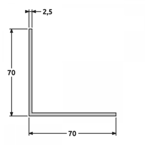 Cornière 70x70 mat/satiné