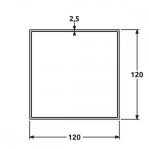 Tube 120x120 brut