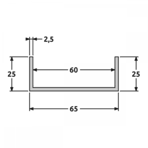 U 25x65x25 mat/satiné