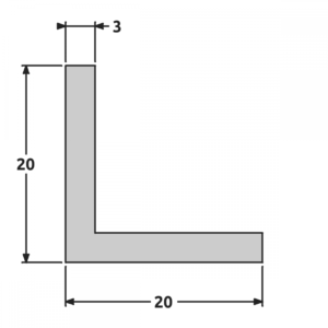 Cornière 20x20 fine structure