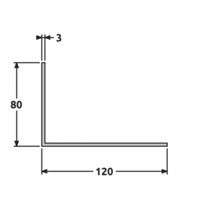 Cornière 80x120 fine structure