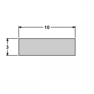 Plat 10x3 Brut