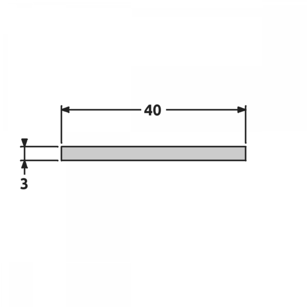 Plat 40x3 mat/satiné