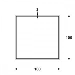 Tube 100x100 brut