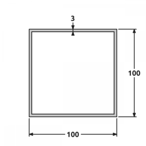 Tube 100x100 brillant