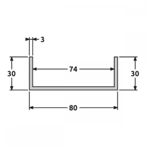 U 30x80x30 brut