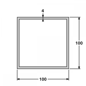 Tube 100x100 brillant