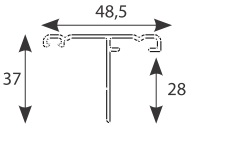 Battement en aluminium 28x48,5