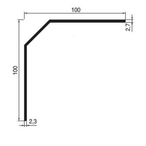 Cornière à pan coupé 75x25x75