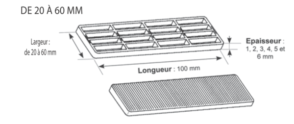 Cale de vitrage en PVC largeur 60mm