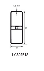 Lisse verticale 60 x 25 x 1,8mm plaxée
