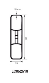 Lisse verticale 85 x 25 x 1,8mm plaxée