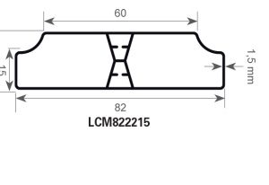 Lisse moulurée 82 x 22  1,5mm plaxée