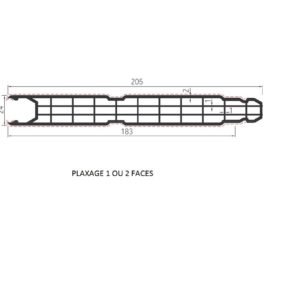 Planche copropan tricellulaire 205x24 plaxé 2 faces